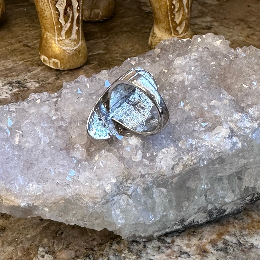 Silver Turquoise Teardrop Ring - Picture 5 of 8